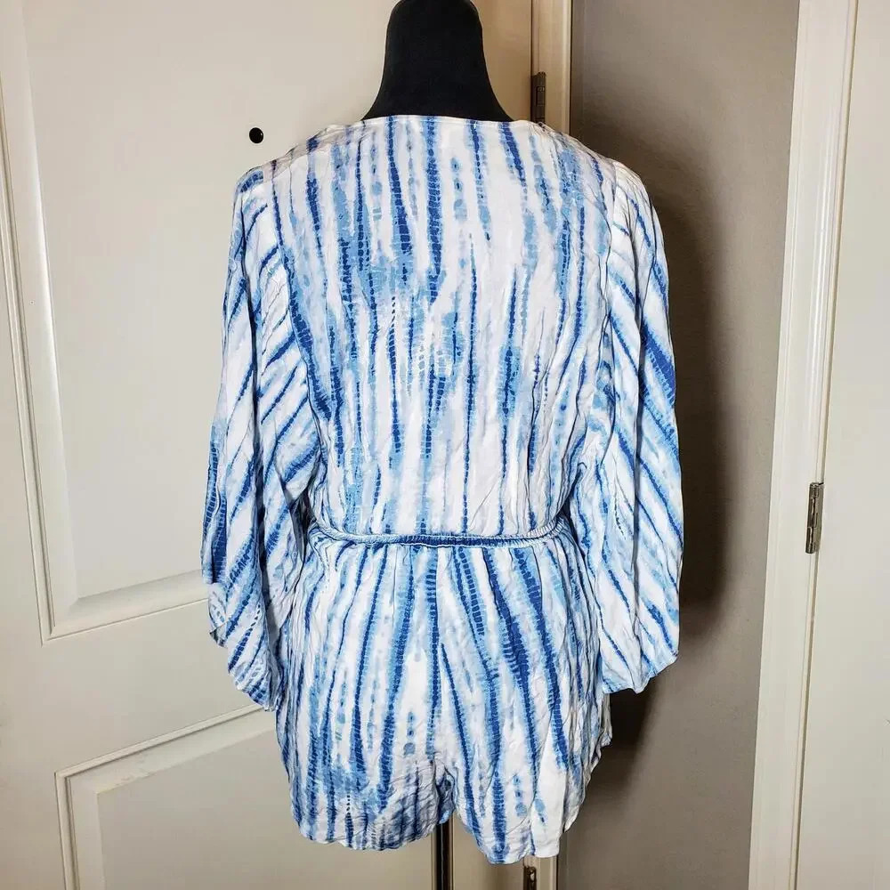 Le Lis Blue and White Tie-Dye Shorts Romper Women's Size Small NWOT - Picture 13 of 15
